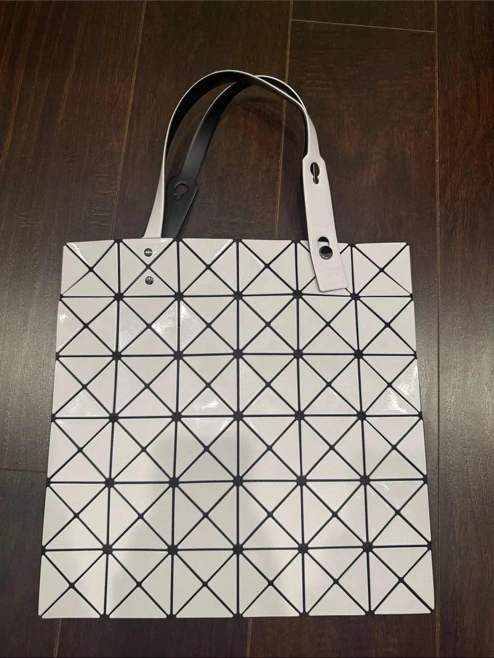 bao bao issey miyake White Geometric Tote Bag Lucent Tote